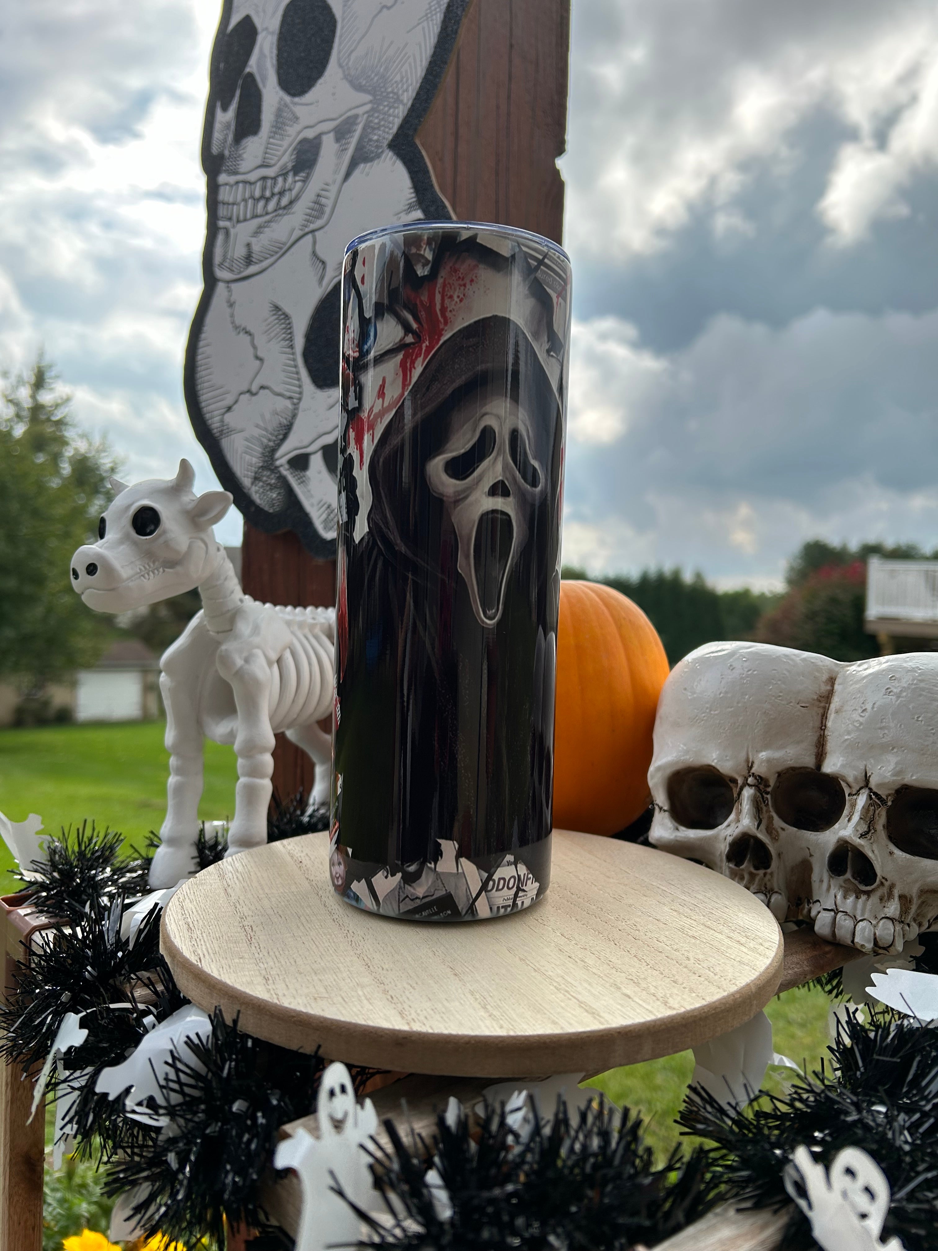 Newspaper Ghostface Tumbler