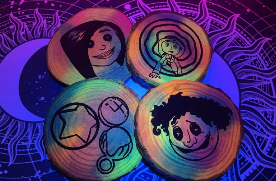 Coraline Black Light Coasters