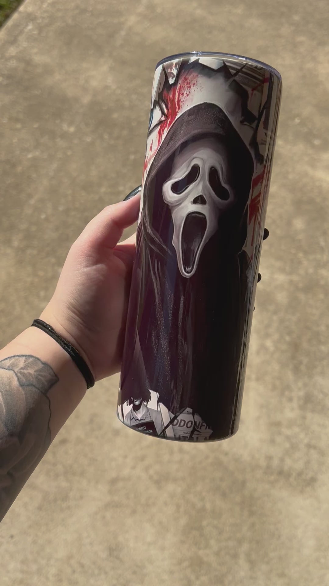 Newspaper Ghostface Tumbler