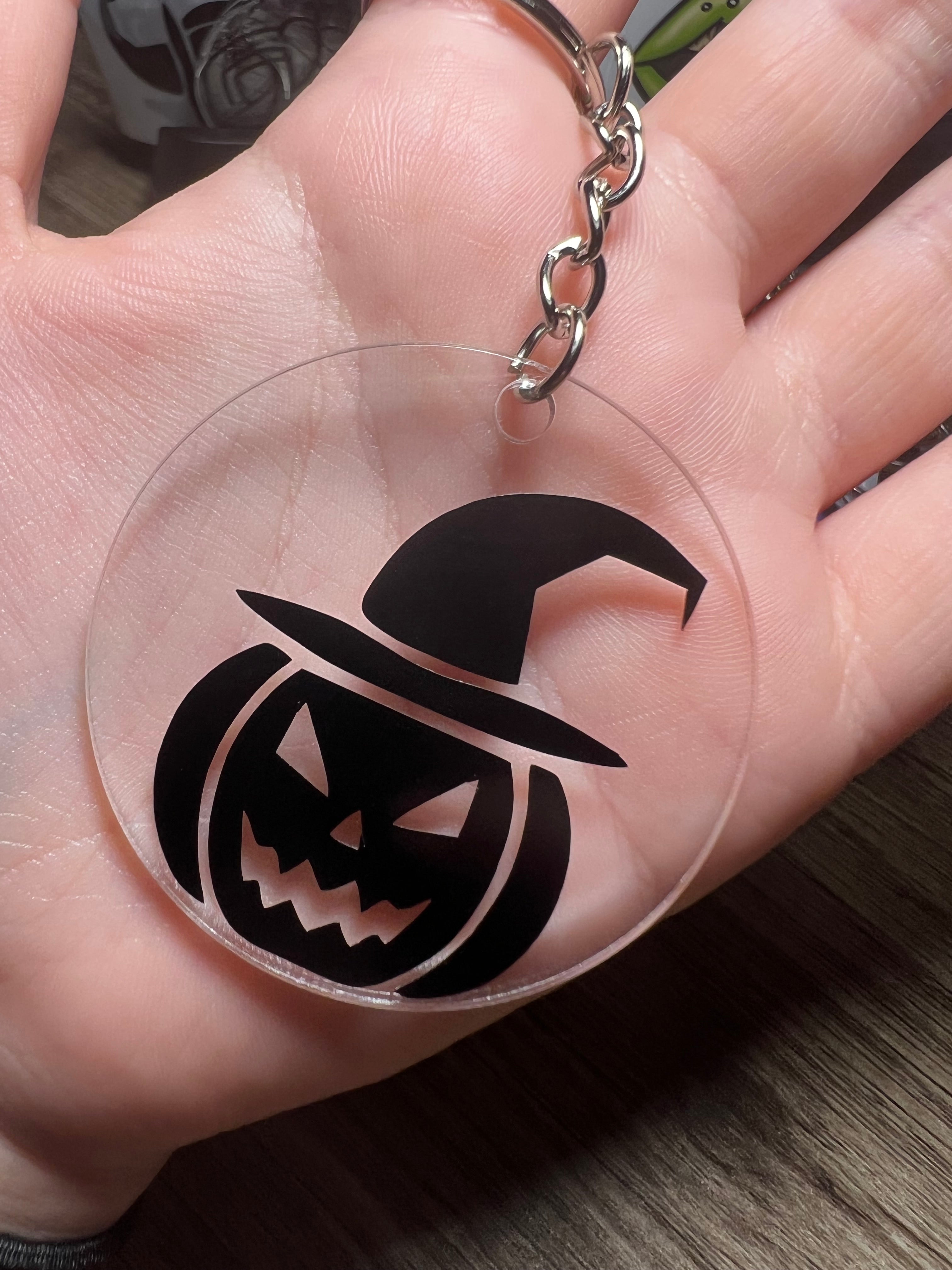 Witch Hat Pumpkin Keychain