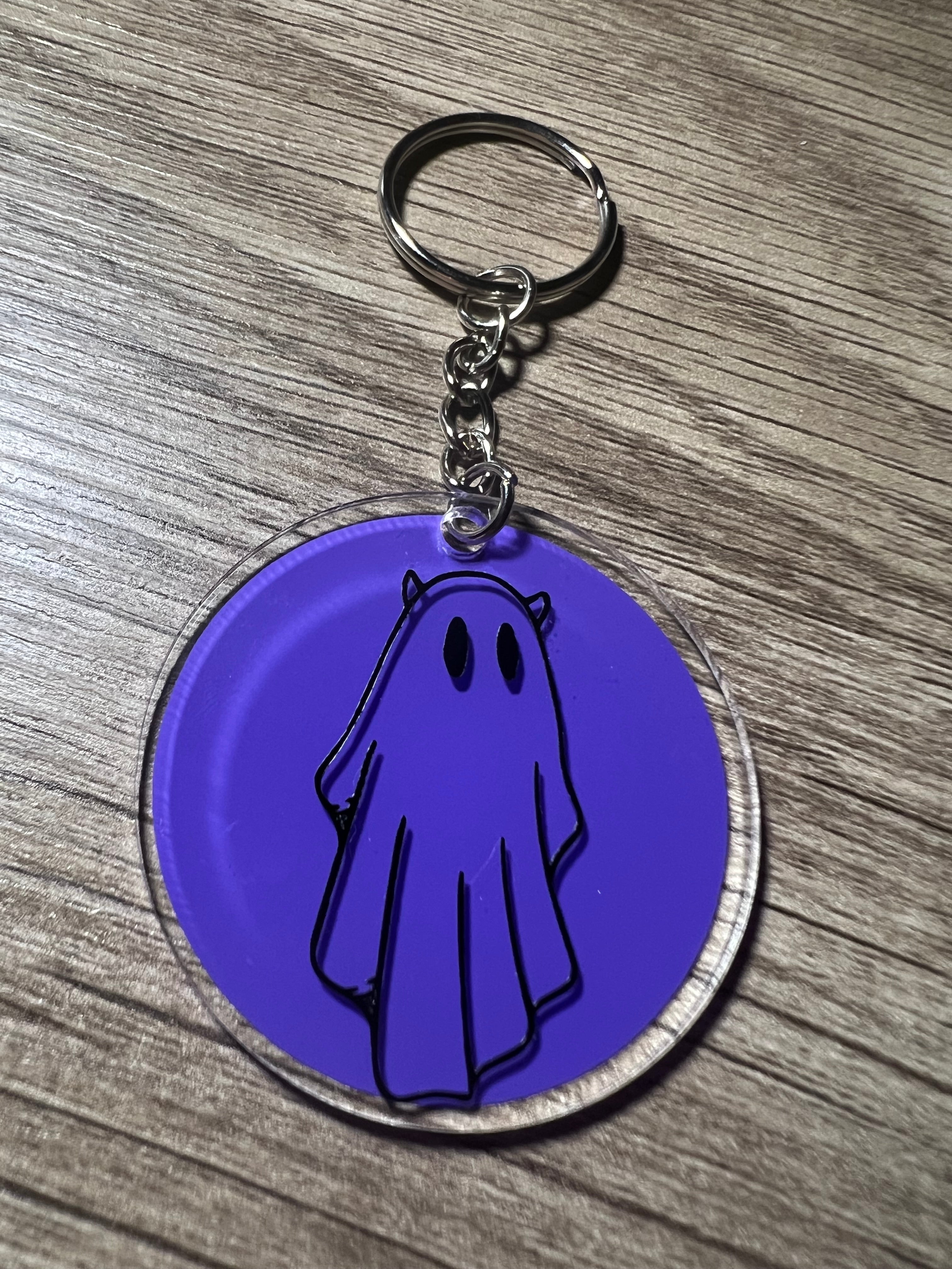 Ghost with Devil Horns Keychain