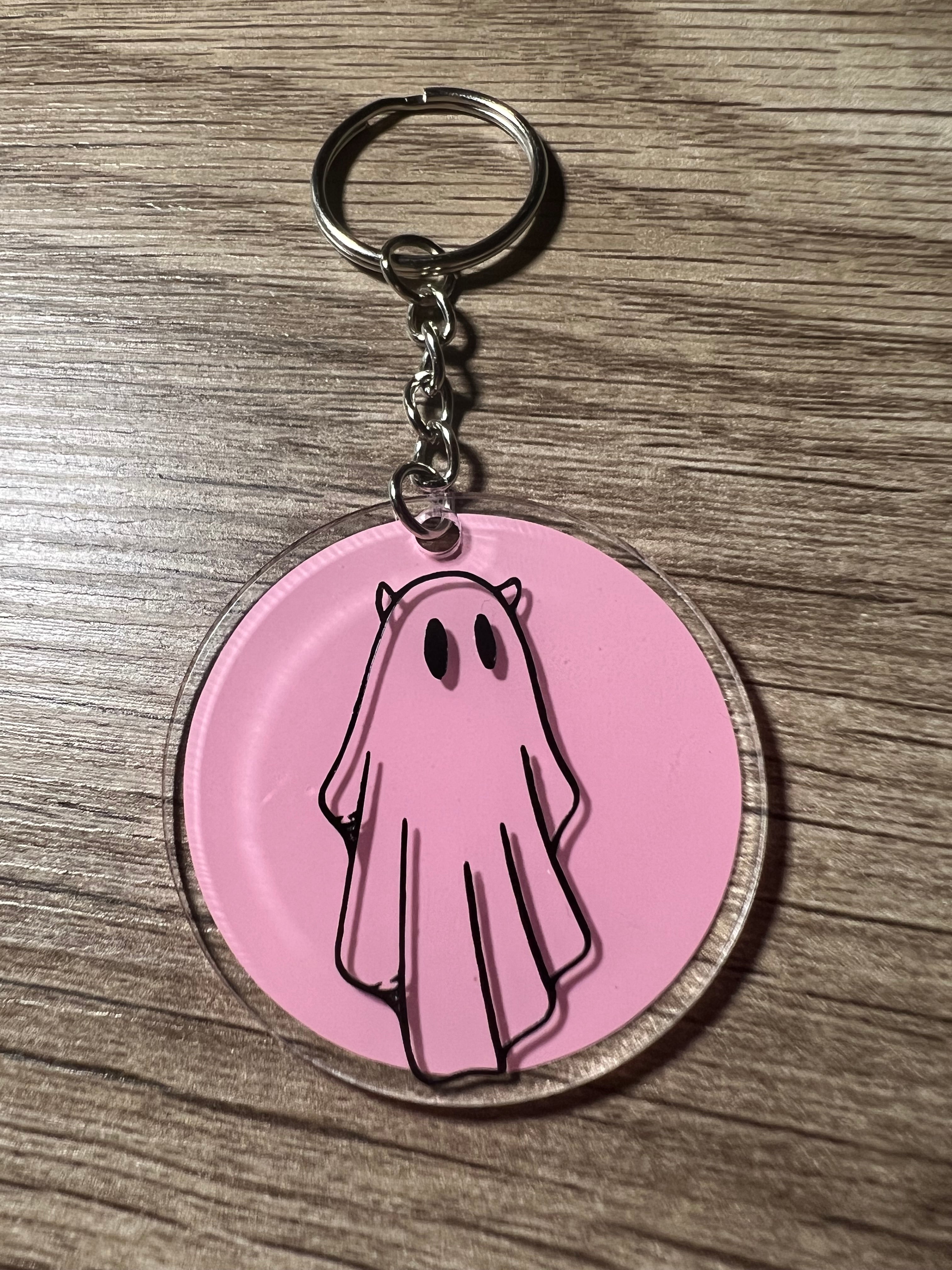 Ghost with Devil Horns Keychain