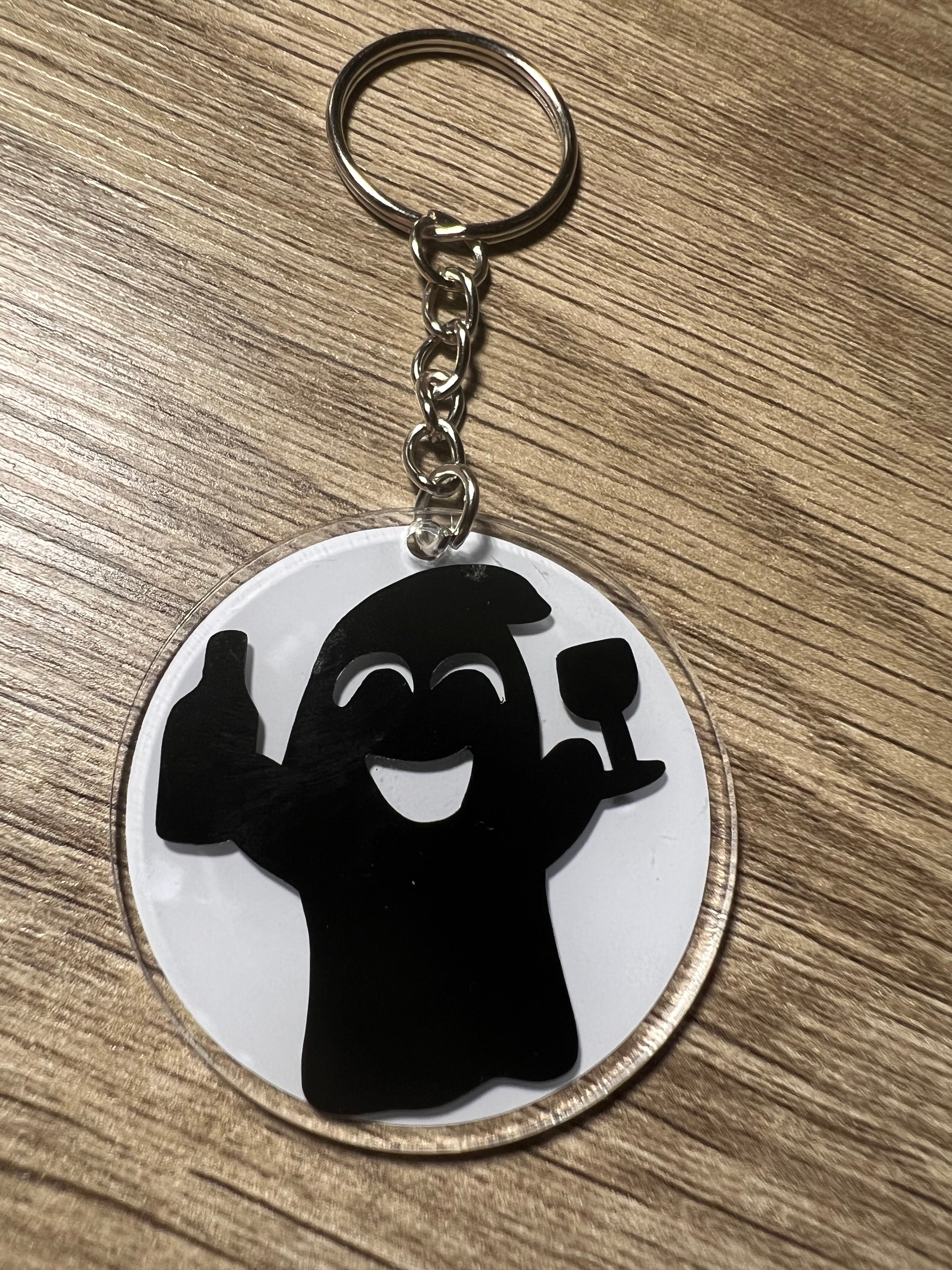 Wine Ghost Keychain