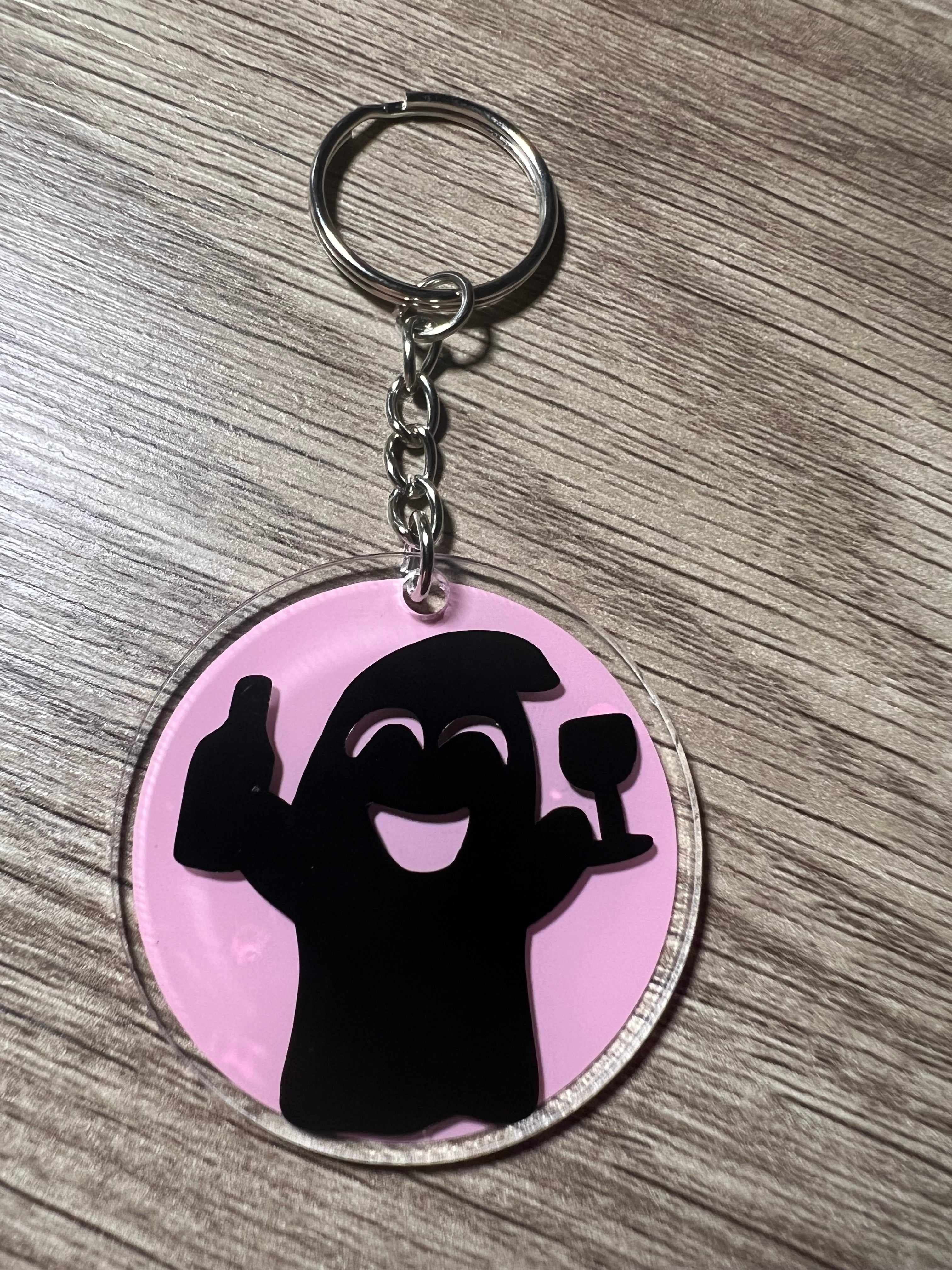 Wine Ghost Keychain