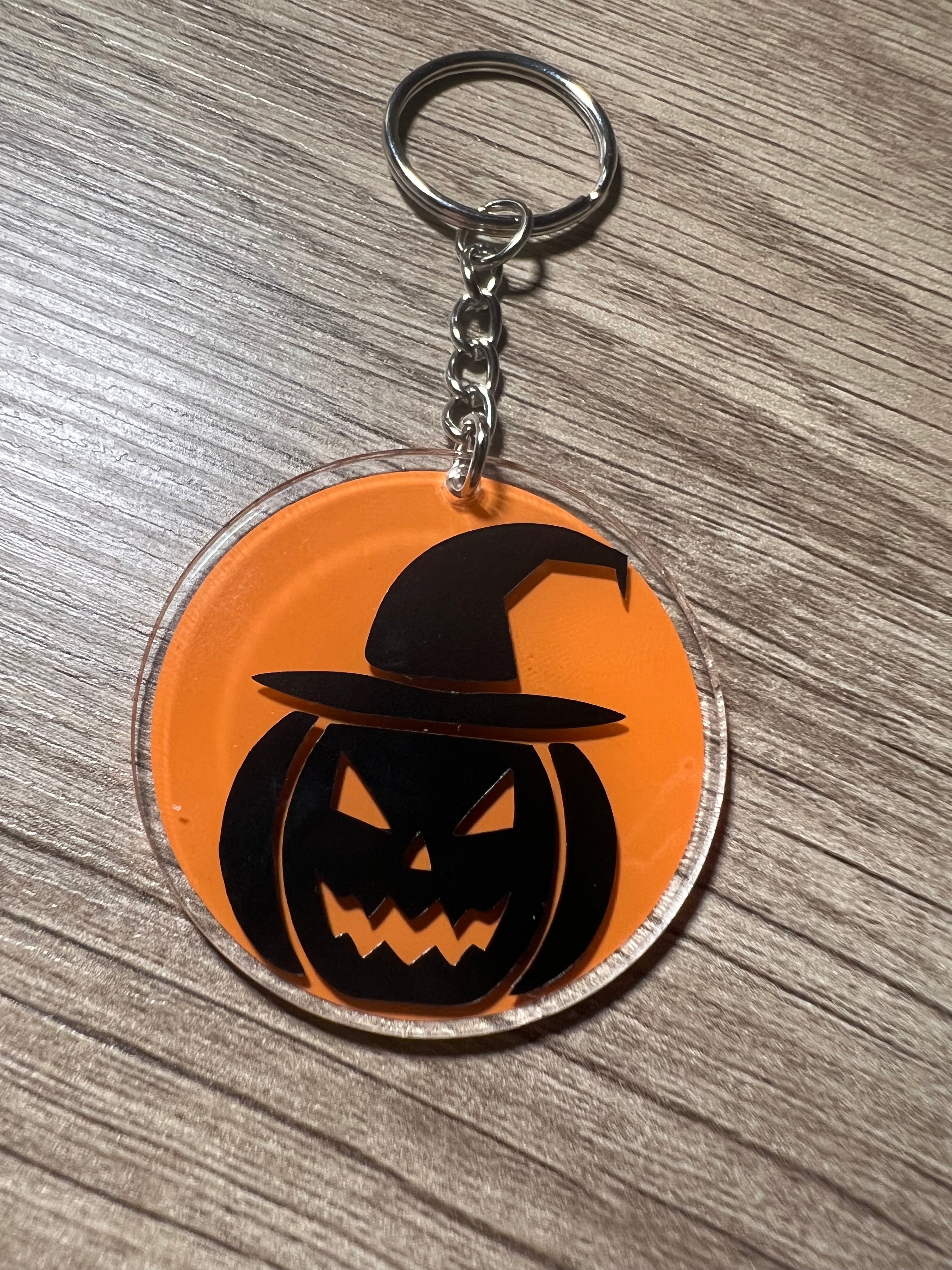 Witch Hat Pumpkin Keychain