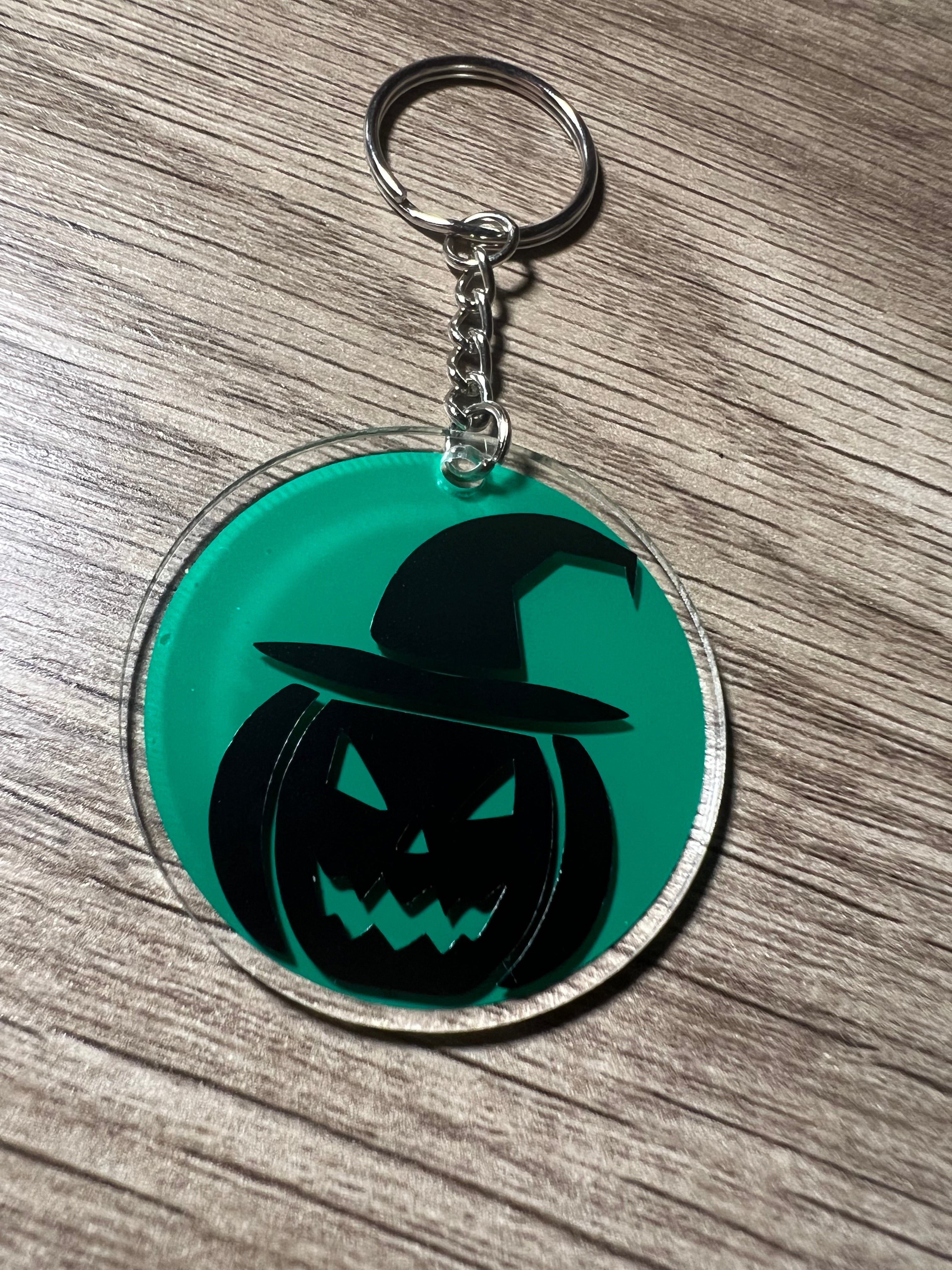 Witch Hat Pumpkin Keychain