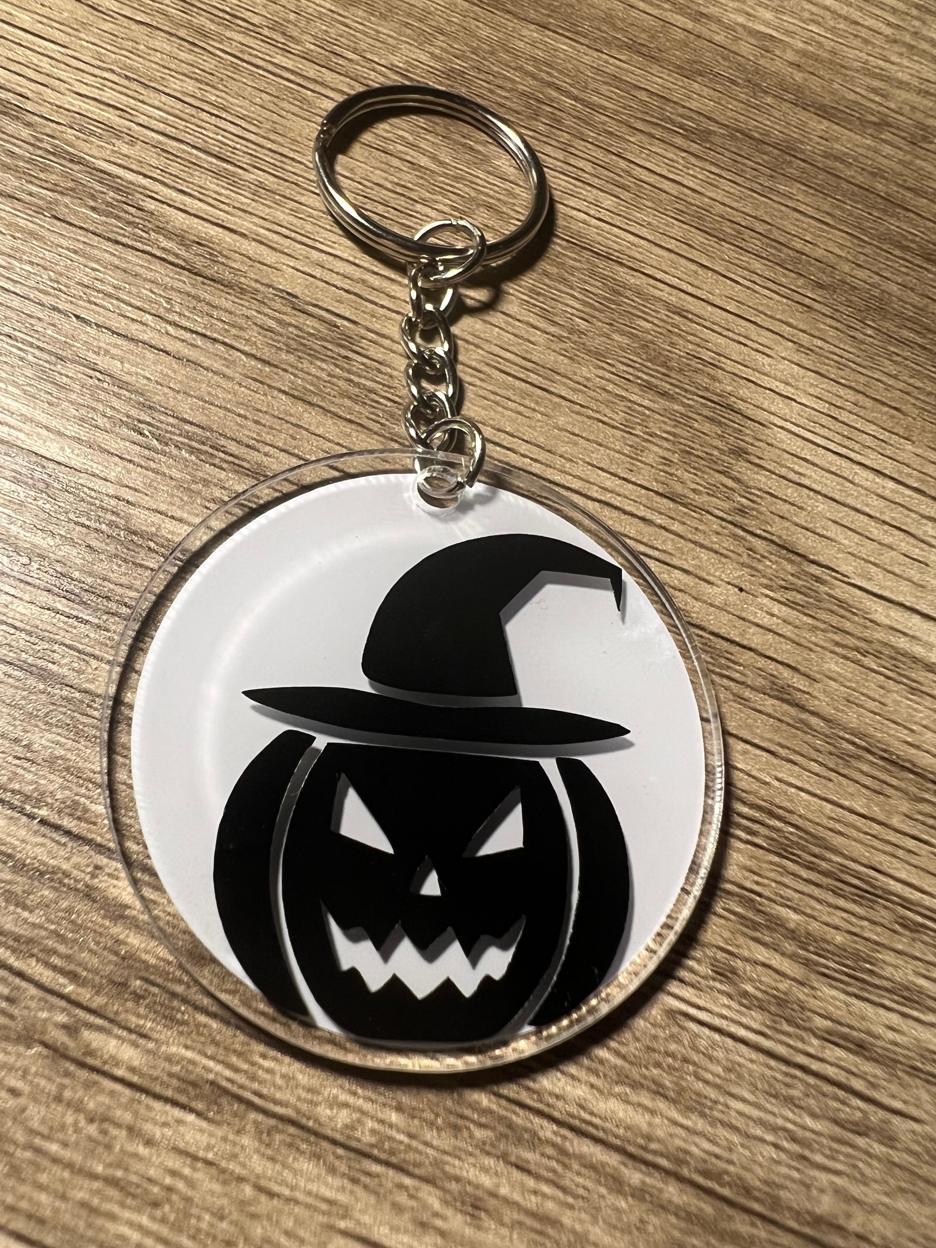 Witch Hat Pumpkin Keychain