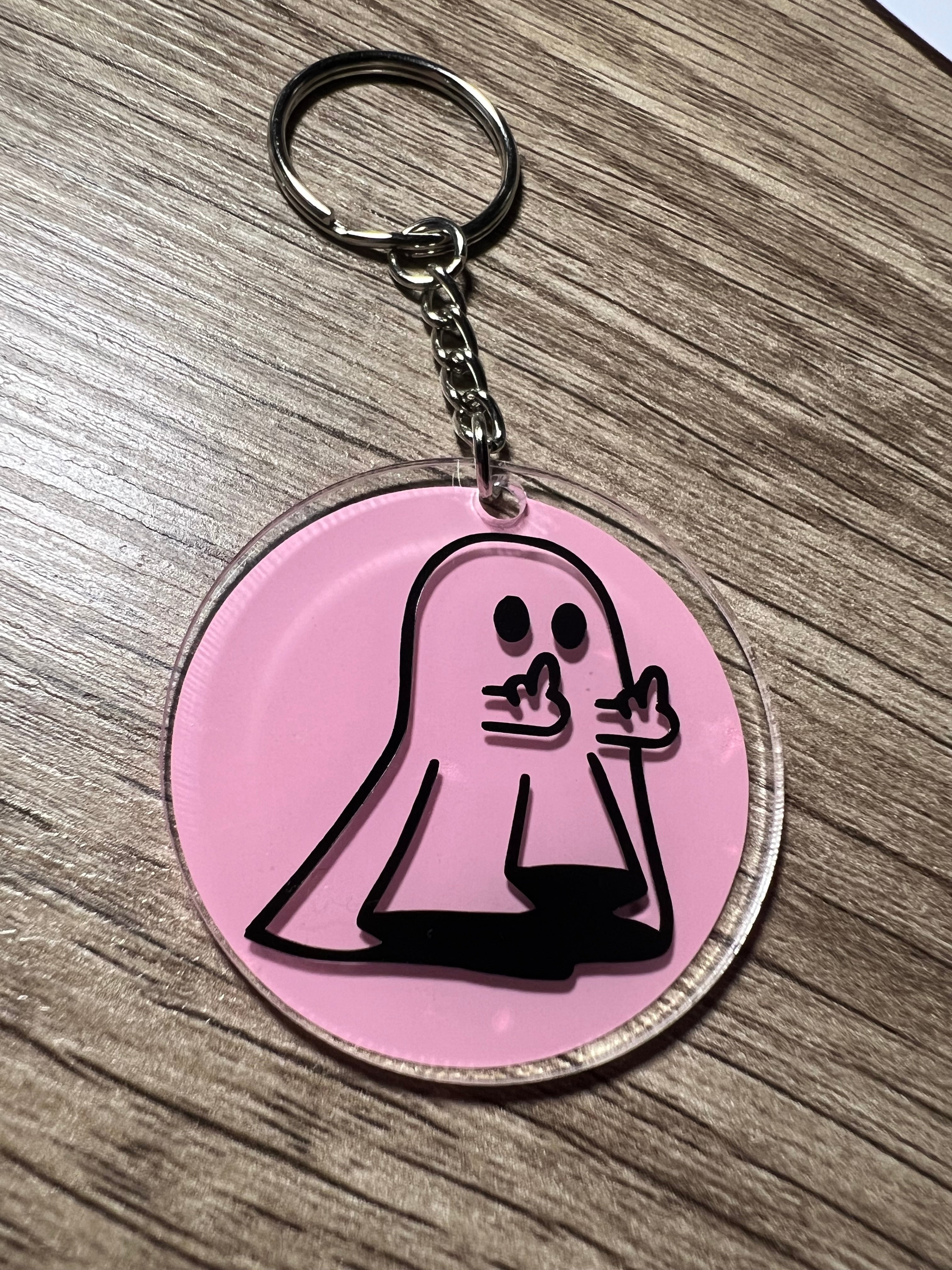 Middle Finger Ghost Keychain