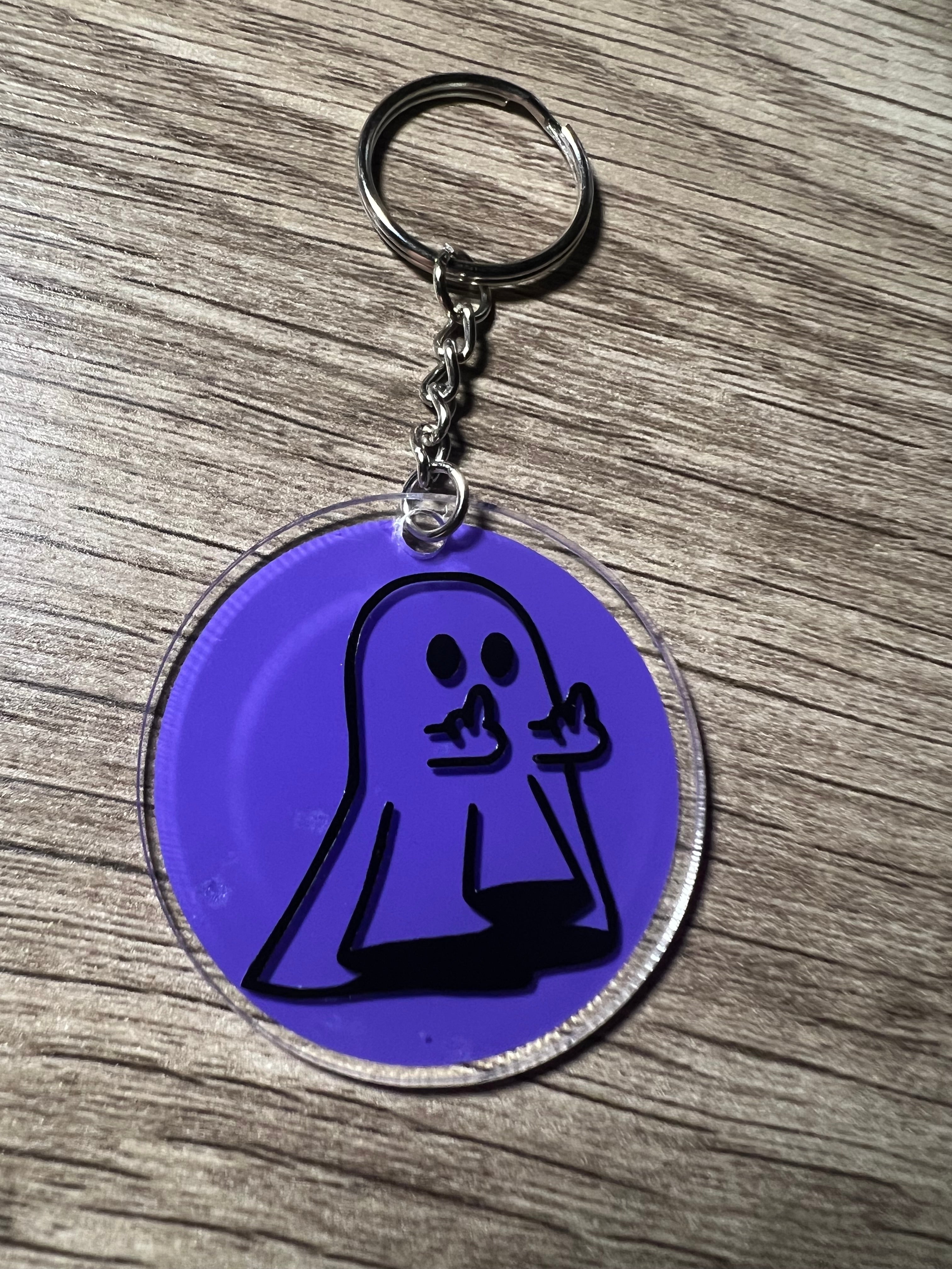 Middle Finger Ghost Keychain