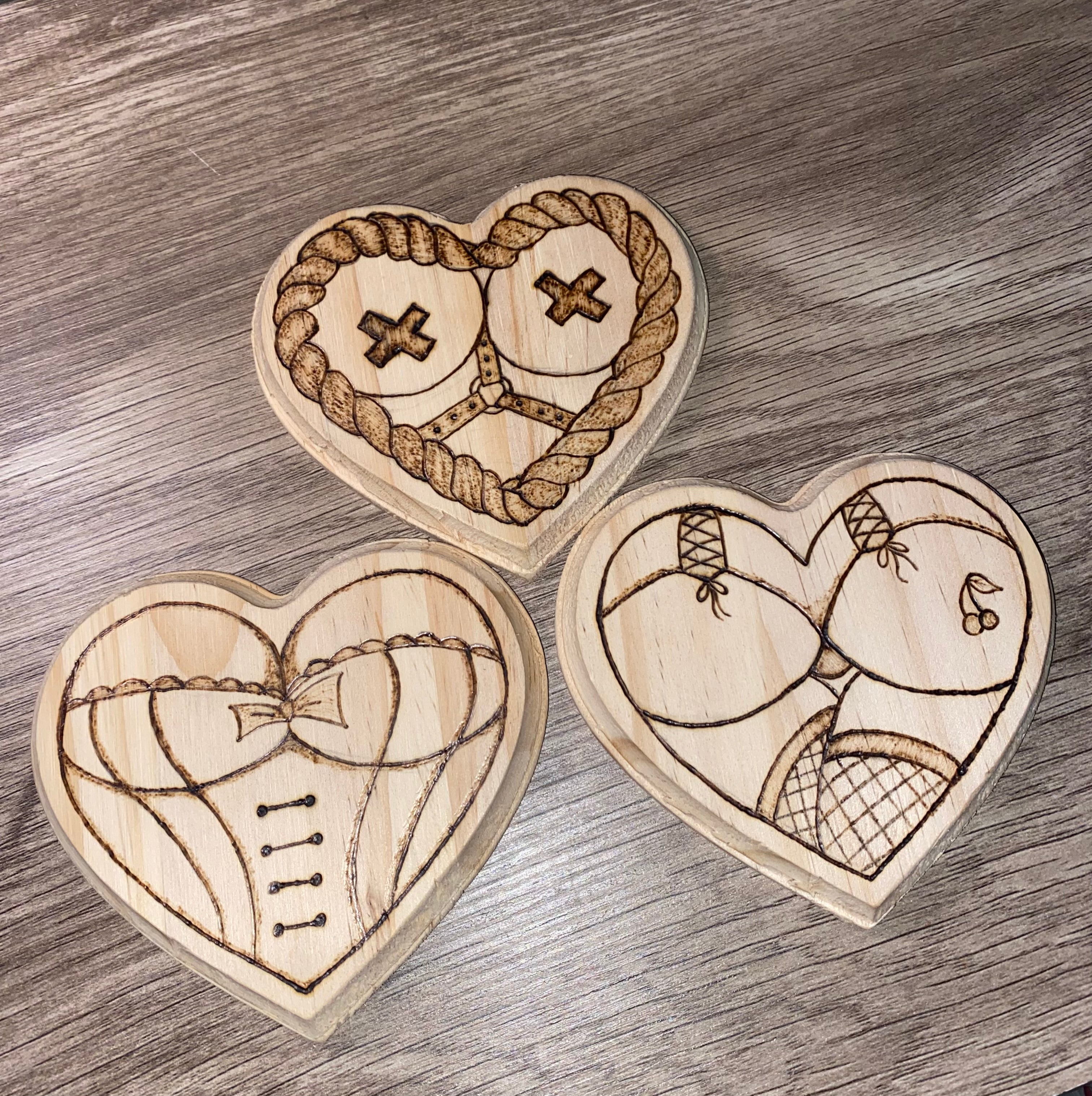 Wood Heart Coasters