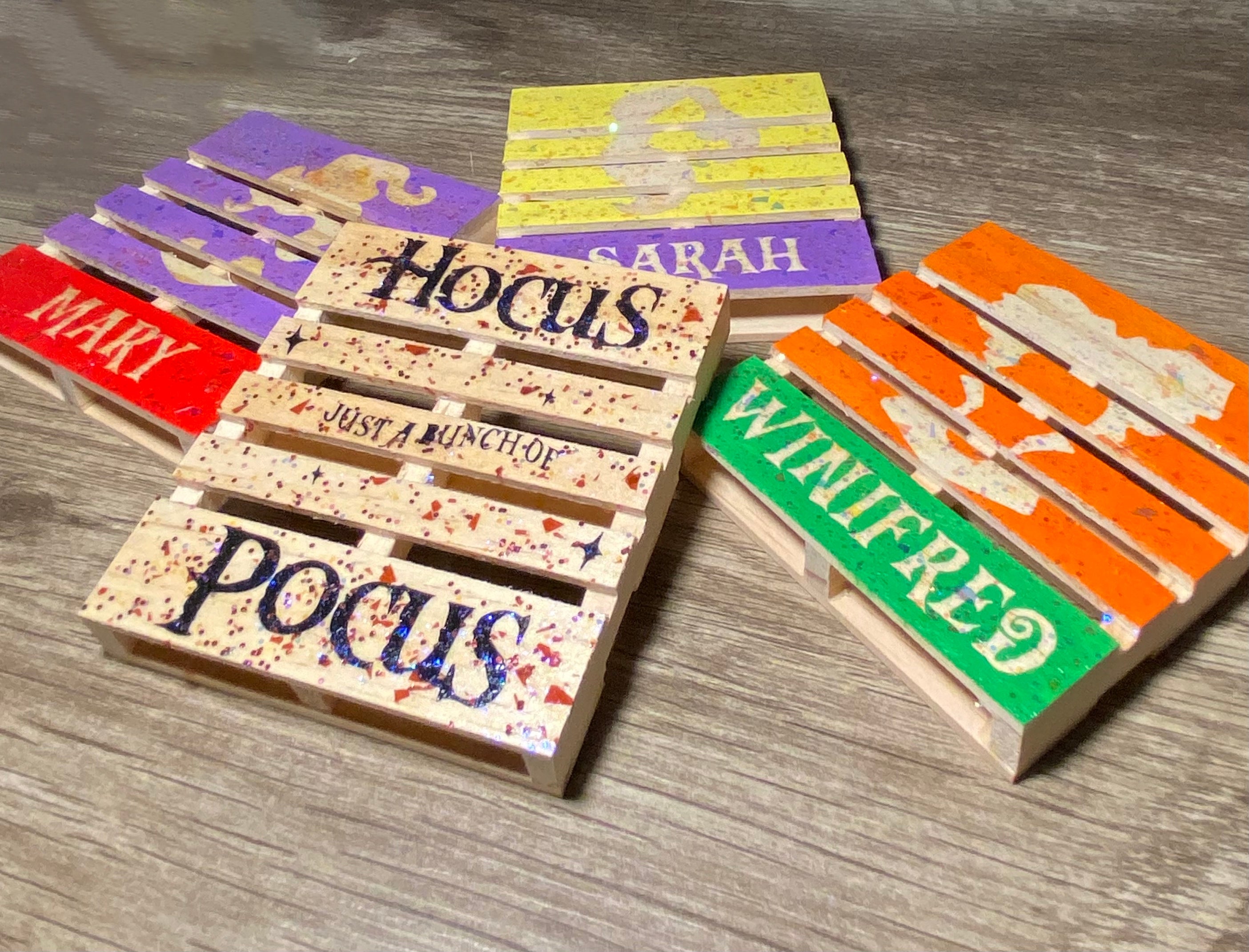 Hocus Pocus Wood Coasters